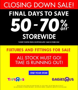 Transformers News: Toys R Us Australia Closing Down Sale at 50% Discount!