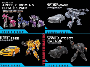 Transformers News: Official Photos of Studio Series Arcee Triplets, WWII Hot Rod, Soundwave and More