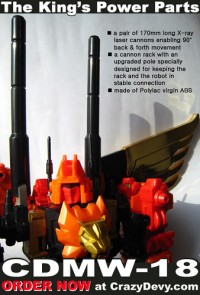 Transformers News: CrazyDevy CDMW-18 Predaking's Shoulder Cannons
