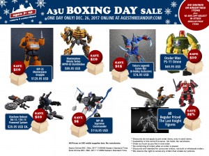 Transformers News: Ages Three and Up Boxing Day 2017 Sale
