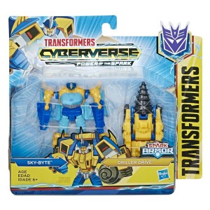 Transformers News: First Look at Cyberverse Spark Armor Starcream, Sky-Byte, and Prowl in Package