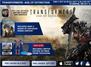 Transformers News: Transformers: Age of Extinction Blu-Ray and Digital HD Pre-Orders, Release on 16th / 30th September
