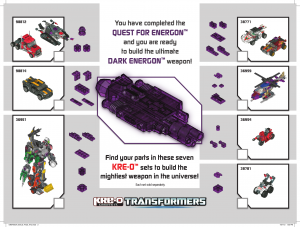 Transformers News: Kre-O Transformers Series 2 Quest for Energon "Quest Blaster" Dark Energon Super Weapon Instructions