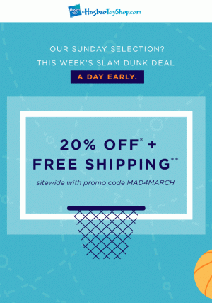 Transformers News: HasbroToyShop 20% Promo code plus Free Shipping