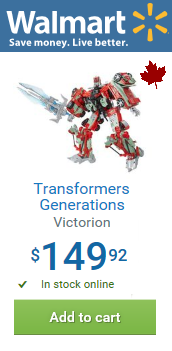 Transformers News: Transformers Combiner Wars Fan-Built Victorion: In-Stock At Wal-Mart.ca