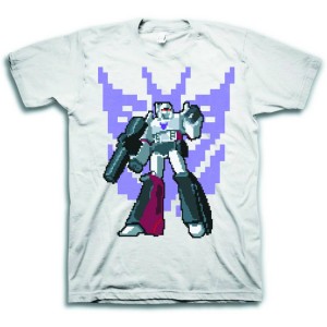 Transformers News: Transformers Megatron Pixel Silver T-Shirt