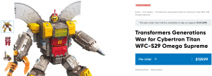 Transformers News: WFC Siege Titan Class Omega Supreme and Thundercracker potentially delayed to October