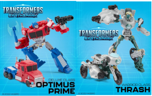 Transformers News: New Earthspark Toy Reveals with 1 Step Soundwave + Swindle, Deluxe Optimus, Warrior Thrash and More