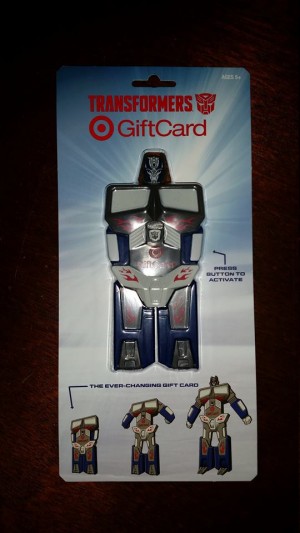 Transformers News: Transformers: Age of Extinction Transforming Optimus Prime Target Gift Card