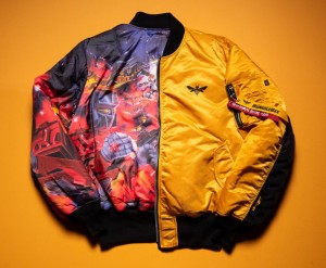 Transformers News: Alpha MA-1 Transformers Bumblebee Reversible Jacket with G1 Design