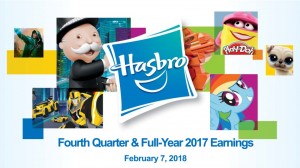 Transformers News: Hasbro Reports Full-Year and Fourth Quarter 2017 Financial Results