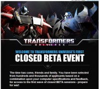 Transformers News: Transformers Universe MMO Closed Beta Testing Begins Tomorrow