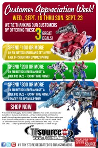 Transformers News: TFsource Customer Appreciation Week!