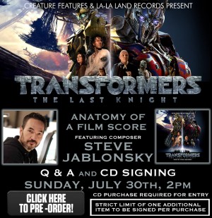 Transformers News: Steve Jablonsky Talk on Transformers: The Last Knight Score in LA, July 30th