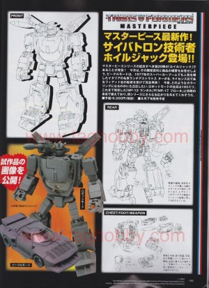 Transformers News: Takara Tomy Transformers MP-20 Wheeljack Line Art - Dengeki Magazine Scans