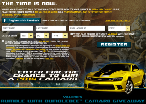 Transformers News: Valero's Rumble with Bumblebee Camaro Giveaway