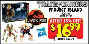 Transformers News: Great Deal on the Second Transformers Jurassic Park Crossover Set at Ollie's