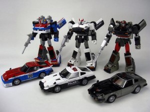 Transformers News: New Image of Takara Tomy Transformers Masterpiece MP-17 Prowl, MP-18 Bluestreak, and MP-19 Smokescreen