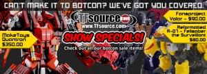 Transformers News: TFsource Weekly Wrapup! Botcon Sale and Exclusives, Gravity Builder, FansToys & More!