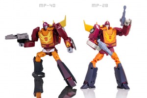 Transformers News: New image of MP-40 Targetmaster Hot Rodimus & comparisons to MP-28 Hot Rod