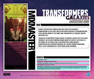 Transformers News: IDW Transformers Galaxies Constructicons Rising Profile Tech Specs for Mixmaster and Scrapper