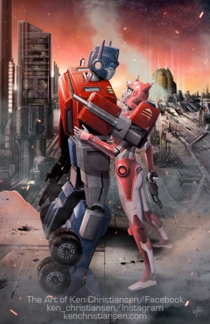 Transformers News: BotCon 2016 Art Prints: Ken Christiansen on Optimus and Elita One and More