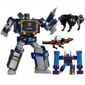 Soundwave with Buzzsaw, Ravage and Rumble (Transformers Legacy United)