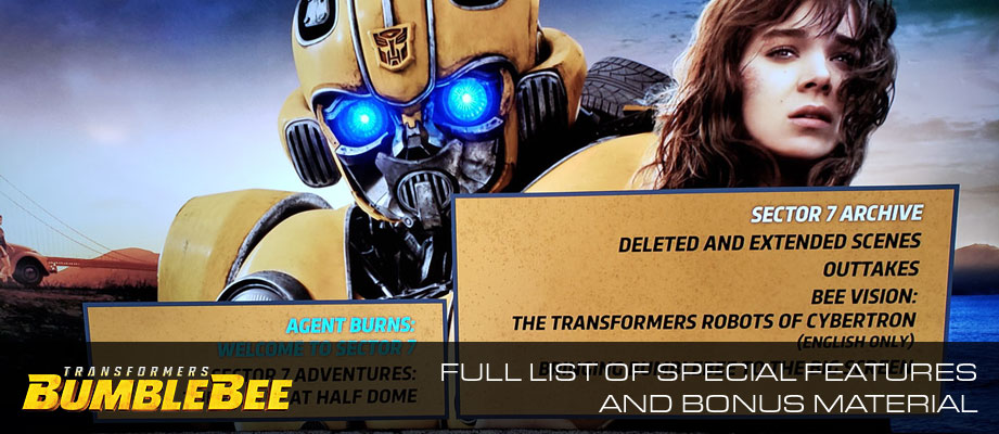 In-hand images and full list of special features and bonus material on Bumblebee 4K Ultra HD Blu-Ray Combo set
