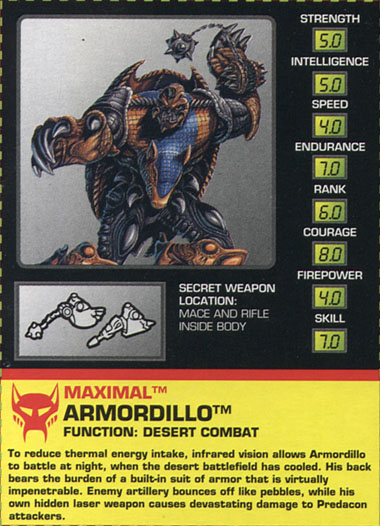 Transformers Tech Spec: Armordillo