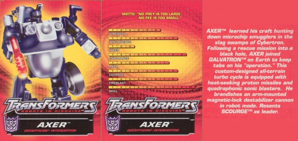 Transformers Tech Spec: Axer