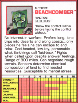 Transformers Tech Spec: Beachcomber