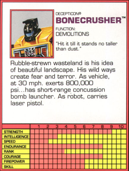 Transformers Tech Spec: Bonecrusher