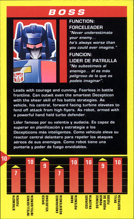 Transformers Tech Spec: Boss