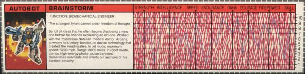 Transformers Tech Spec: Brainstorm