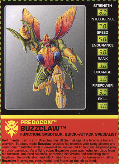 Transformers Tech Spec: Buzzclaw