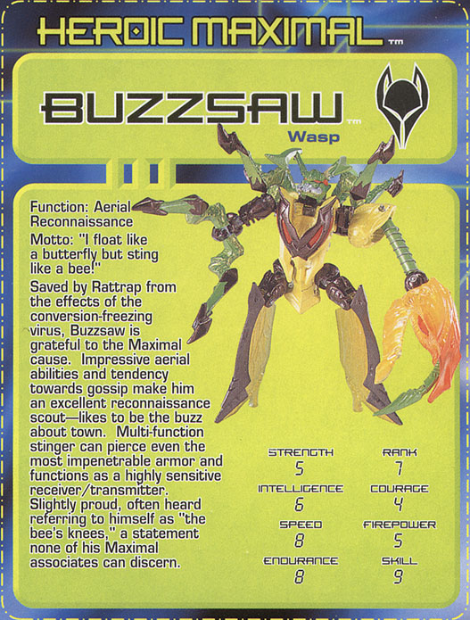 Transformers Tech Spec: Buzzsaw