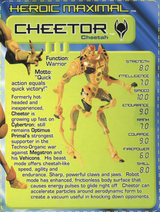 Transformers Tech Spec: Cheetor