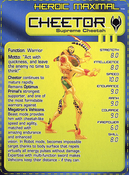 Transformers Tech Spec: Supreme Cheetor
