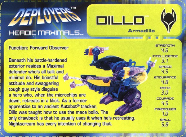 Transformers Tech Spec: Dillo