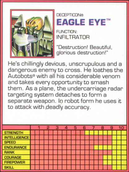 Transformers Tech Spec: Eagle Eye (Hawk)