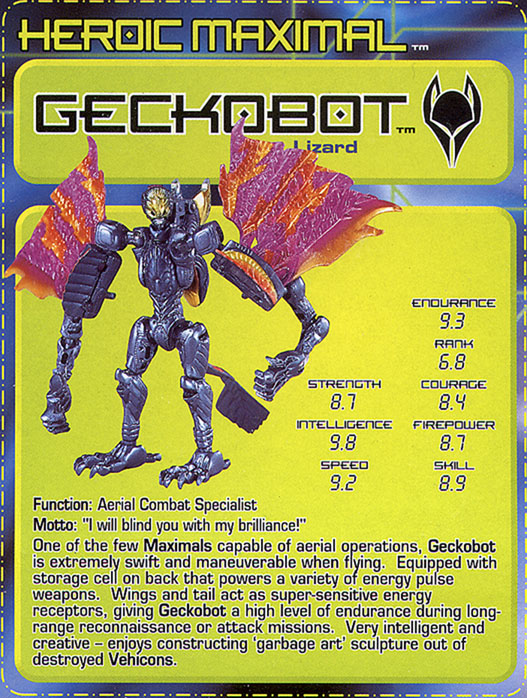 Transformers Tech Spec: Geckobot