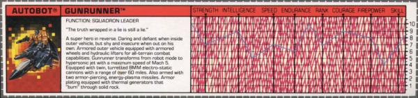 Transformers Tech Spec: Gunrunner