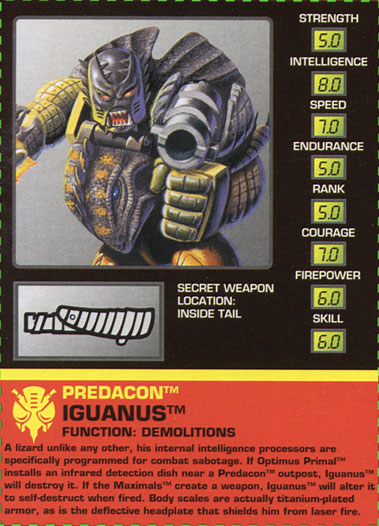 Transformers Tech Spec: Iguanus