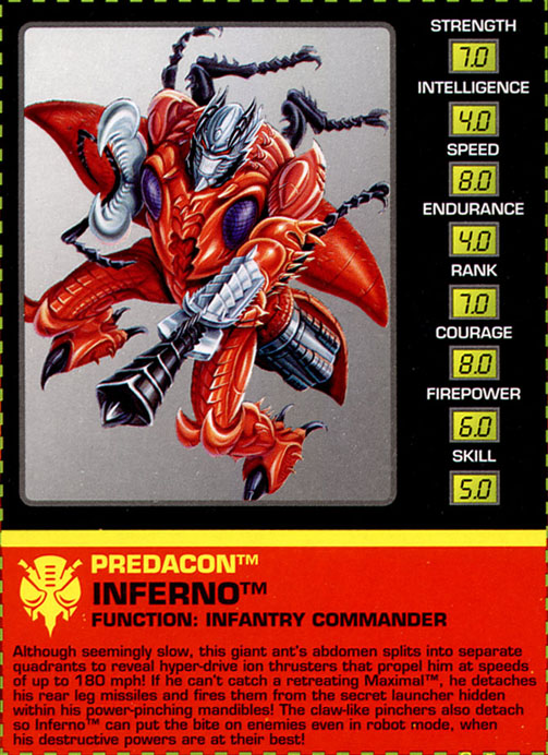Transformers Tech Spec: Inferno
