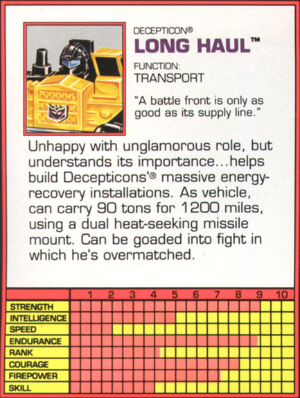 Transformers Tech Spec: Long Haul