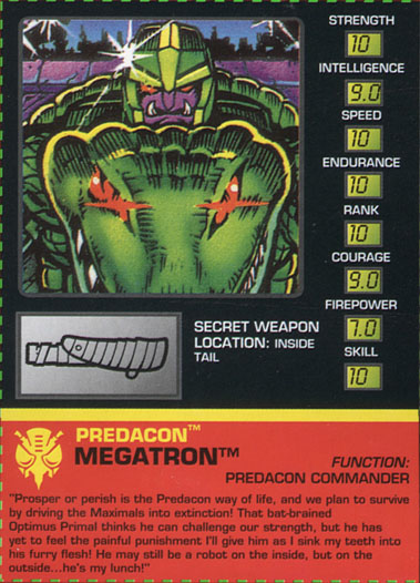 Transformers Tech Spec: Megatron (Alligator)