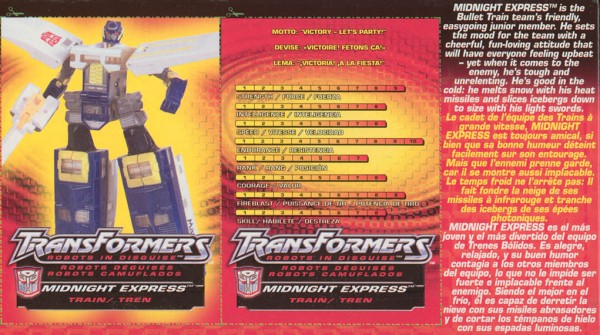 Transformers Tech Spec: Midnight Express