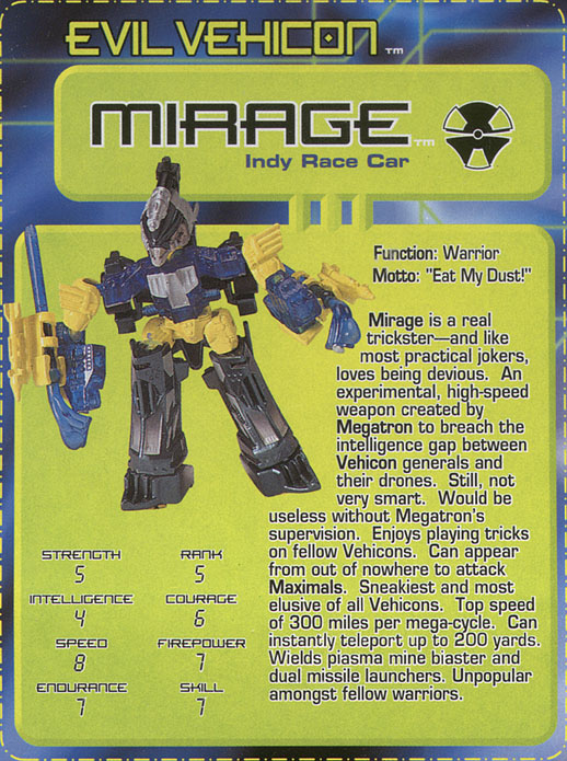 Transformers Tech Spec: Mirage