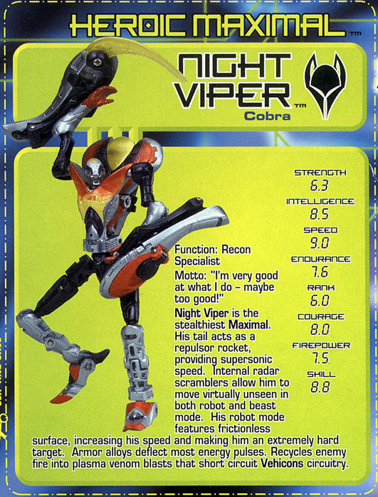 Transformers Tech Spec: Night Viper