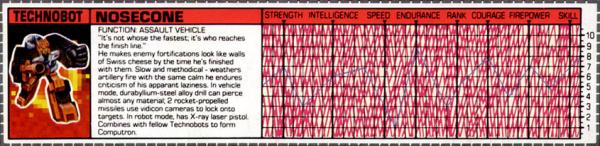 Transformers Tech Spec: Nosecone